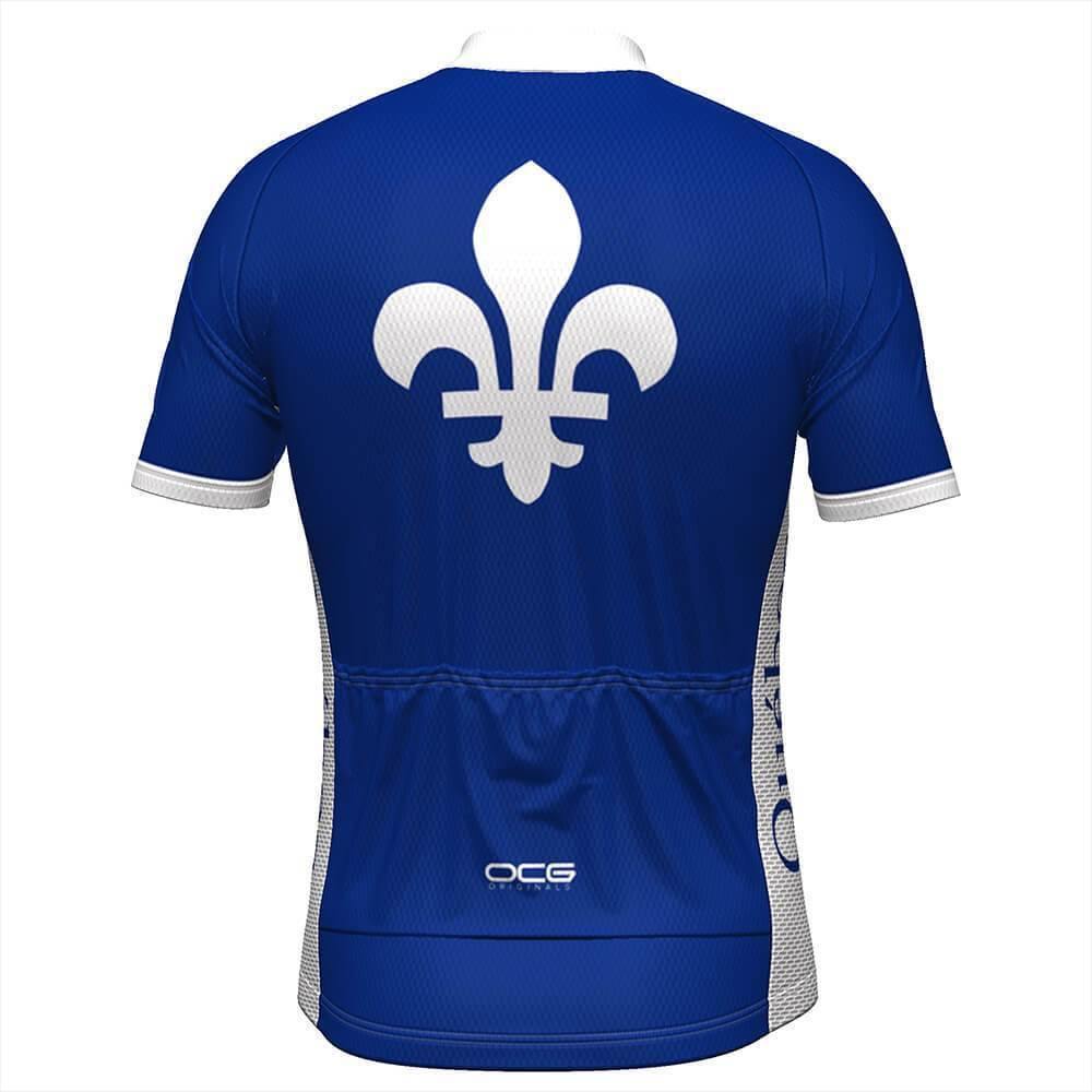 Men's Quebec Flag Short Sleeve Cycling Jersey-Online Cycling Gear Australia-Online Cycling Gear Australia