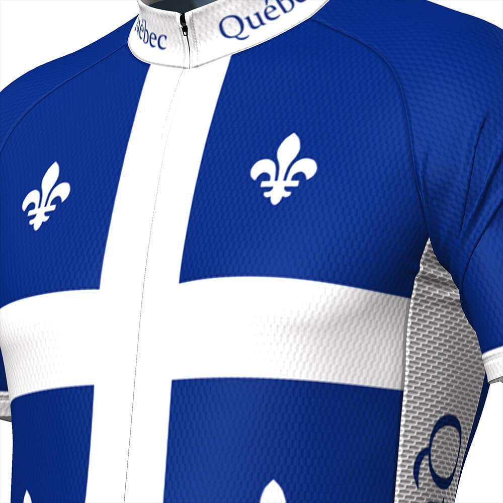 Men's Quebec Flag Short Sleeve Cycling Jersey-Online Cycling Gear Australia-Online Cycling Gear Australia