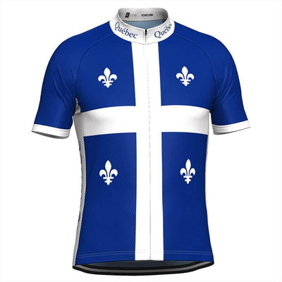 Men's Quebec Flag Short Sleeve Cycling Jersey-Online Cycling Gear Australia-Online Cycling Gear Australia