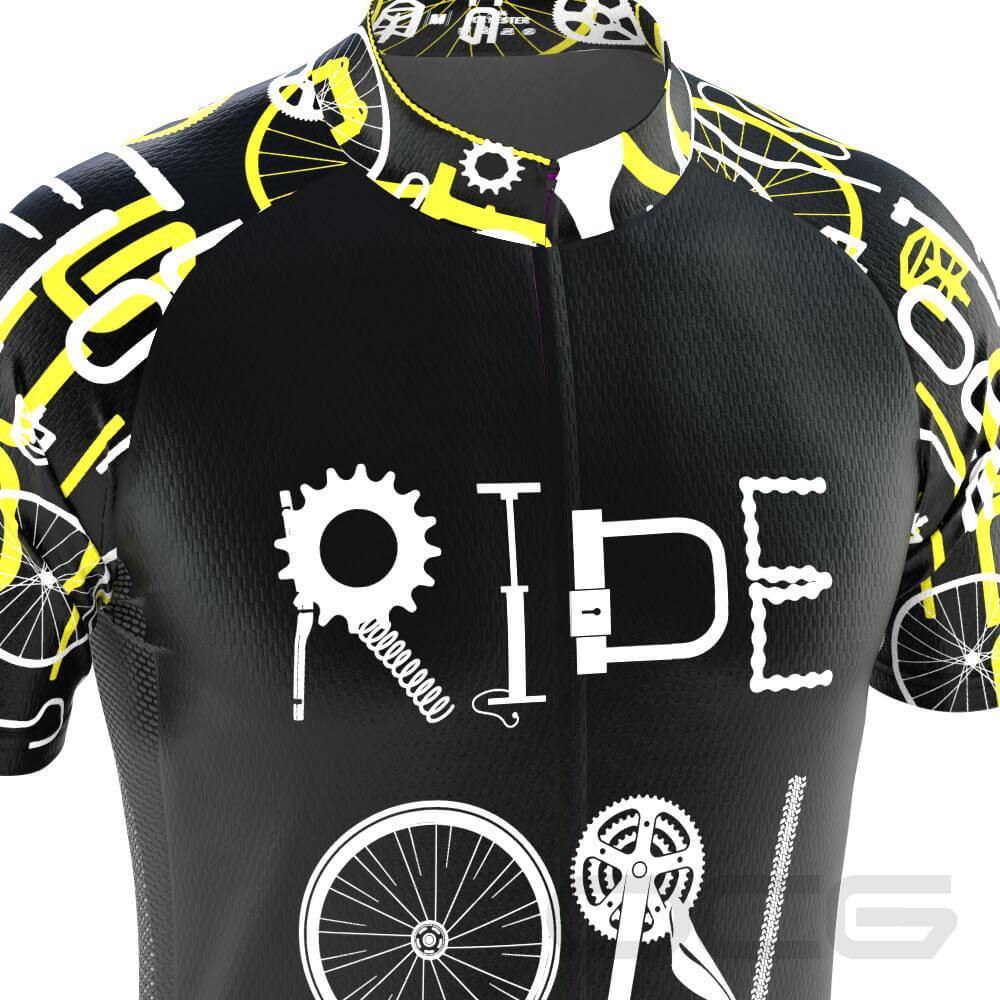 Men's Ride On Short Sleeve Black Cycling Jersey-OCG Originals-Online Cycling Gear Australia