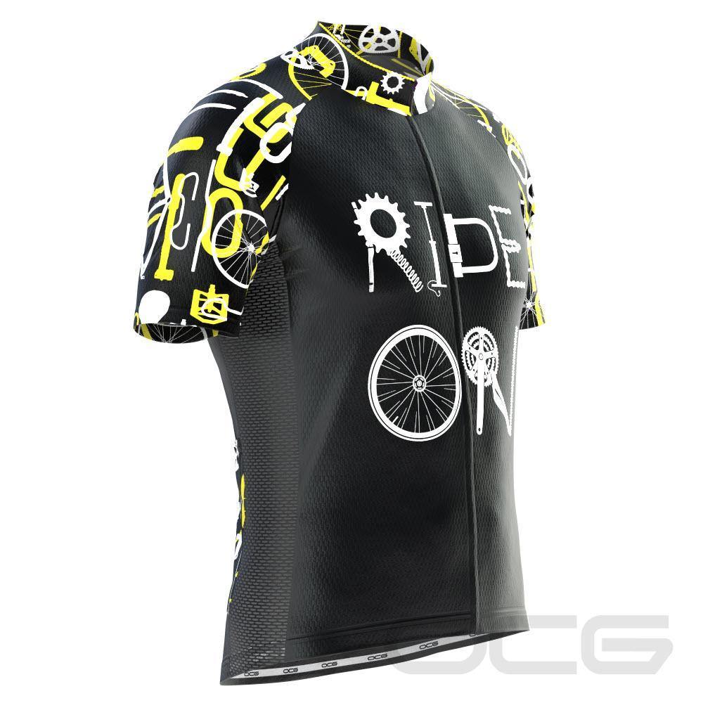 Men's Ride On Short Sleeve Black Cycling Jersey-OCG Originals-Online Cycling Gear Australia