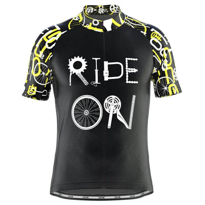 Men's Ride On Short Sleeve Black Cycling Jersey-OCG Originals-Online Cycling Gear Australia