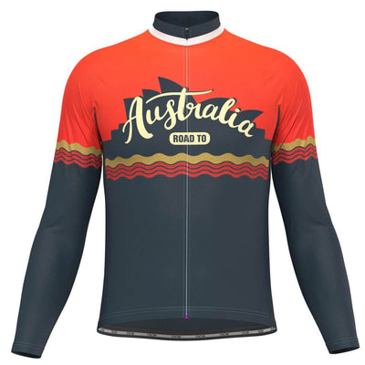 Men's Road to Australia Long Sleeve Cycling Jersey-OCG Originals-Online Cycling Gear Australia
