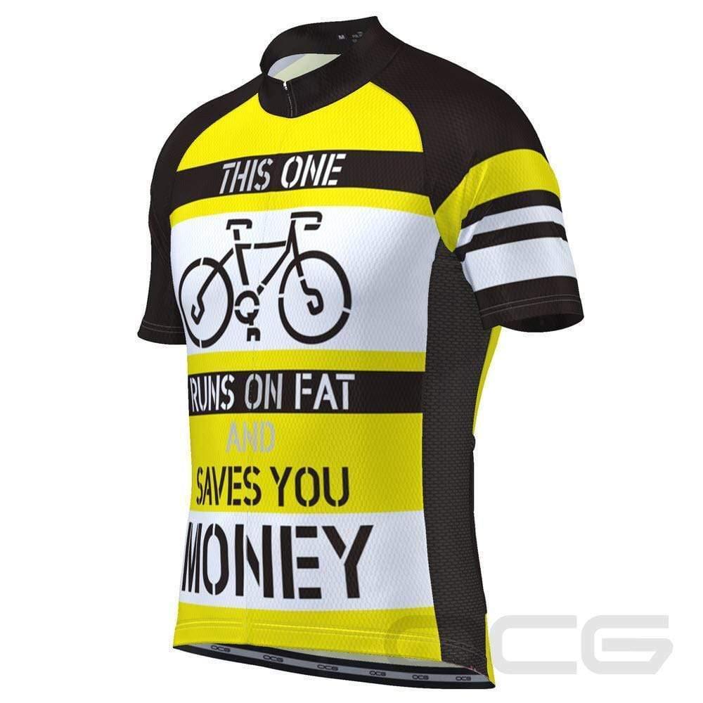 Men's Runs on Fat Short Sleeve Cycling Jersey-Online Cycling Gear Australia-Online Cycling Gear Australia