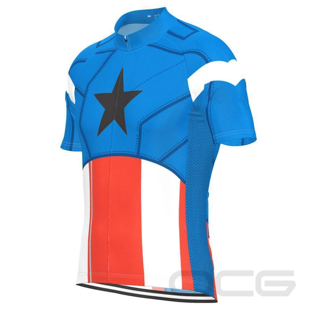Men's The Captain USA Flag Short Sleeve Cycling Jersey-OCG Originals-Online Cycling Gear Australia