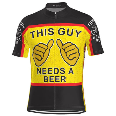 Men's This Guy Needs a Beer Short Sleeve Cycling Jersey-Online Cycling Gear Australia-Online Cycling Gear Australia