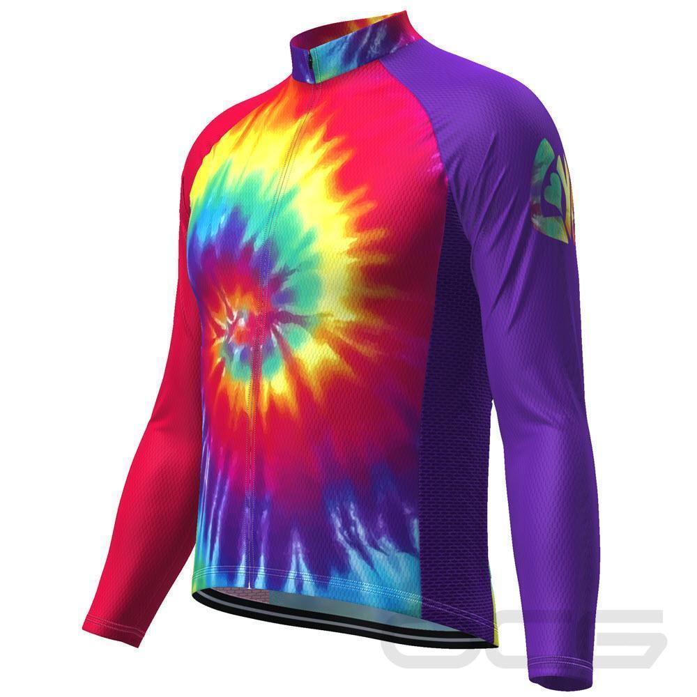 Men's Tie Dye Long Sleeve Cycling Jersey-OCG Originals-Online Cycling Gear Australia