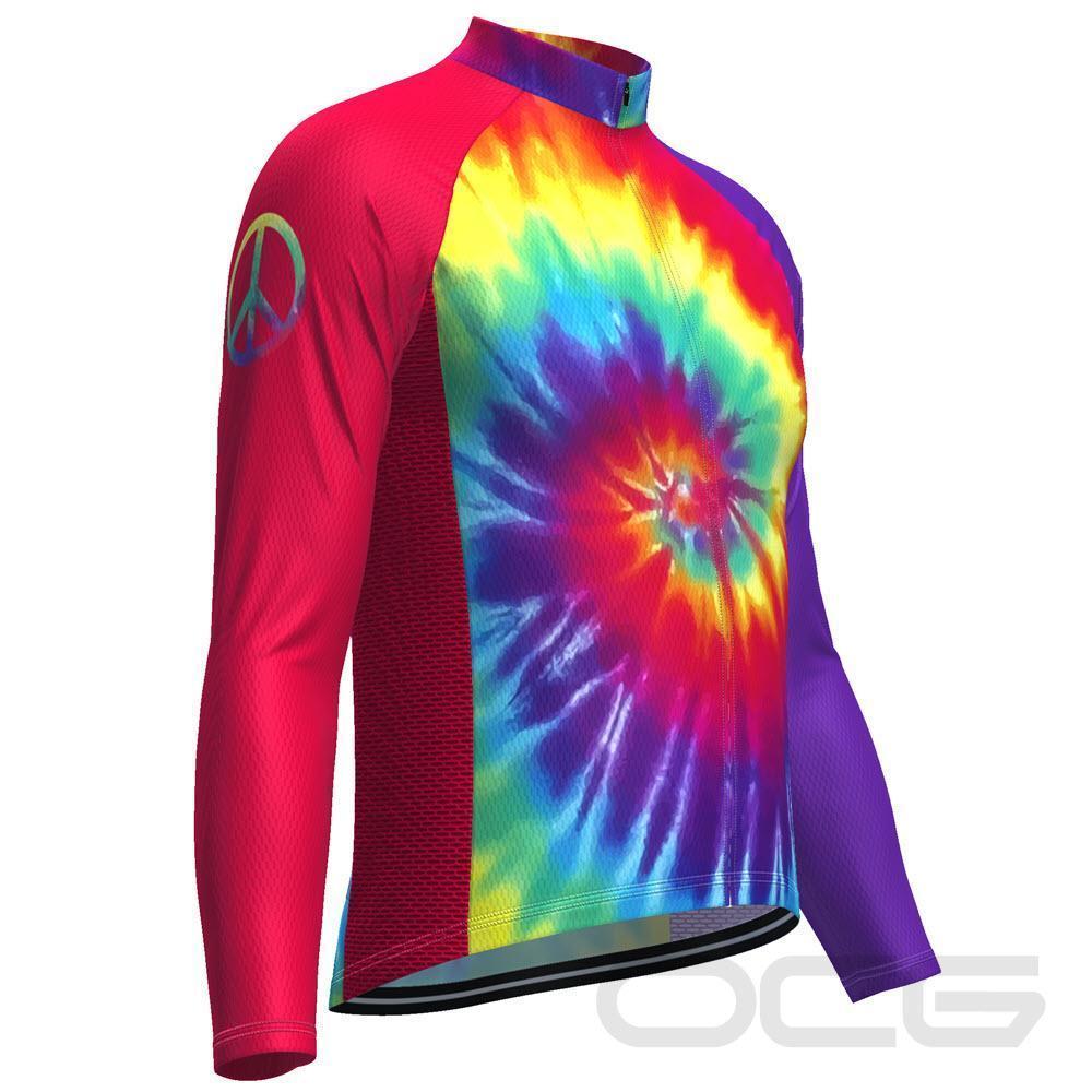 Men's Tie Dye Long Sleeve Cycling Jersey-OCG Originals-Online Cycling Gear Australia