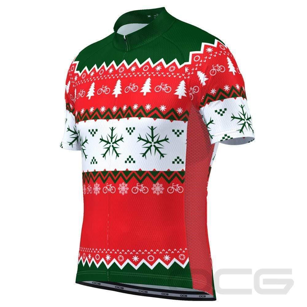 Men's Ugly Christmas Sweater Short Sleeve Cycling Jersey-Online Cycling Gear Australia-Online Cycling Gear Australia