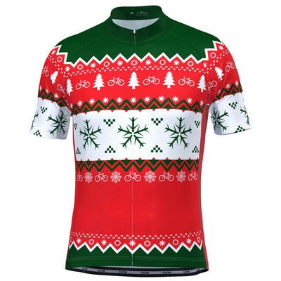 Men's Ugly Christmas Sweater Short Sleeve Cycling Jersey-Online Cycling Gear Australia-Online Cycling Gear Australia