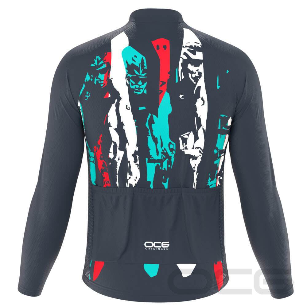 Men's Velo Abstract Long Sleeve Cycling Jersey-OCG Originals-Online Cycling Gear Australia