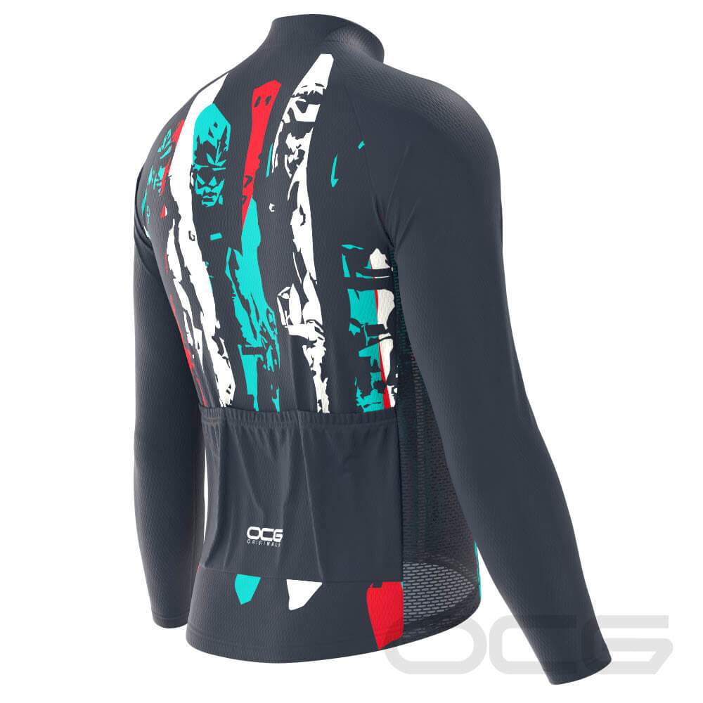 Men's Velo Abstract Long Sleeve Cycling Jersey-OCG Originals-Online Cycling Gear Australia