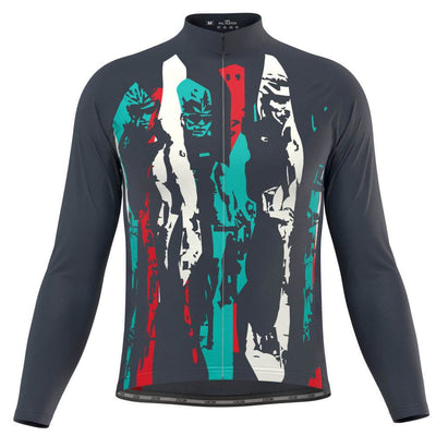Men's Velo Abstract Long Sleeve Cycling Jersey-OCG Originals-Online Cycling Gear Australia