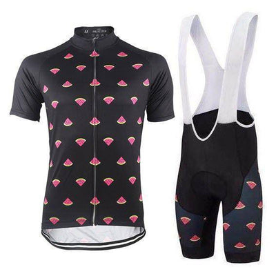 Men's Watermelon Black Bib Cycling Kit-Online Cycling Gear Australia-Online Cycling Gear Australia