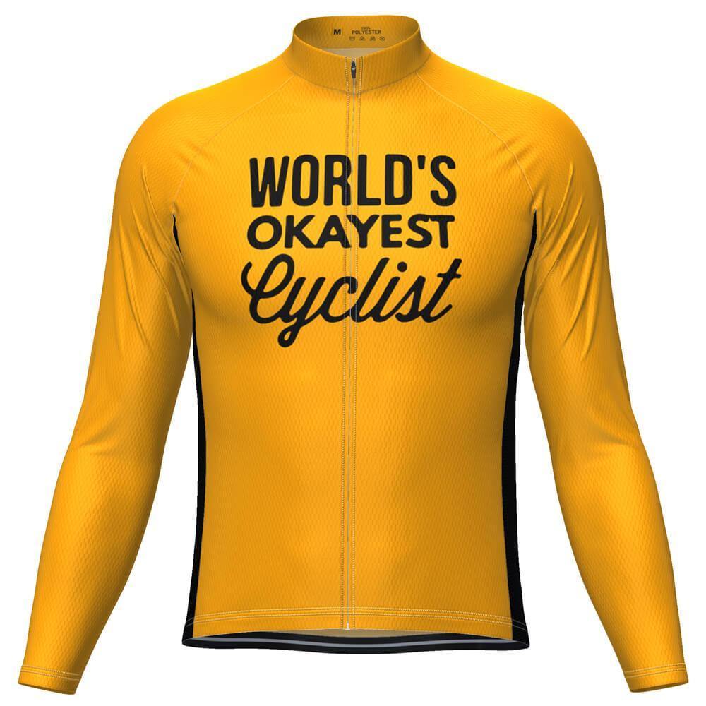 Men's Worlds Okayest Cyclist Long Sleeve Cycling Jersey-OCG Originals-Online Cycling Gear Australia