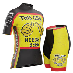 Women's This Girl Needs a Beer 2 Piece Cycling Kit