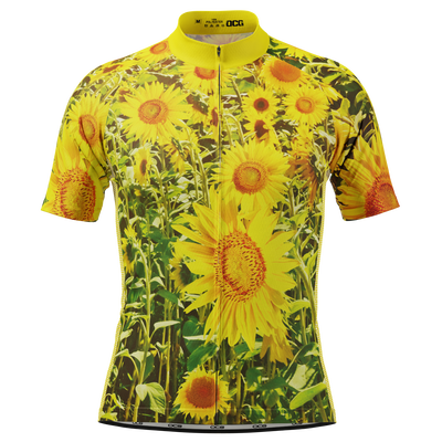 Men's Sunflowers Short Sleeve Cycling Jersey