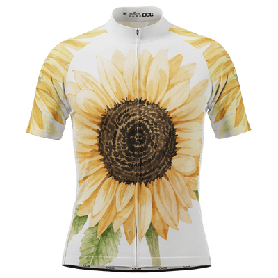 Men's Illustrated Sunflower Short Sleeve Cycling Jersey