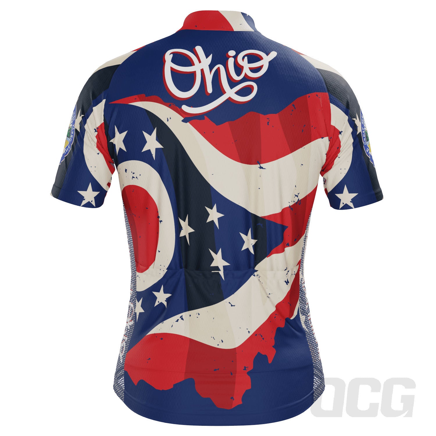 Men's Ohio Flag USA State Short Sleeve Cycling Jersey