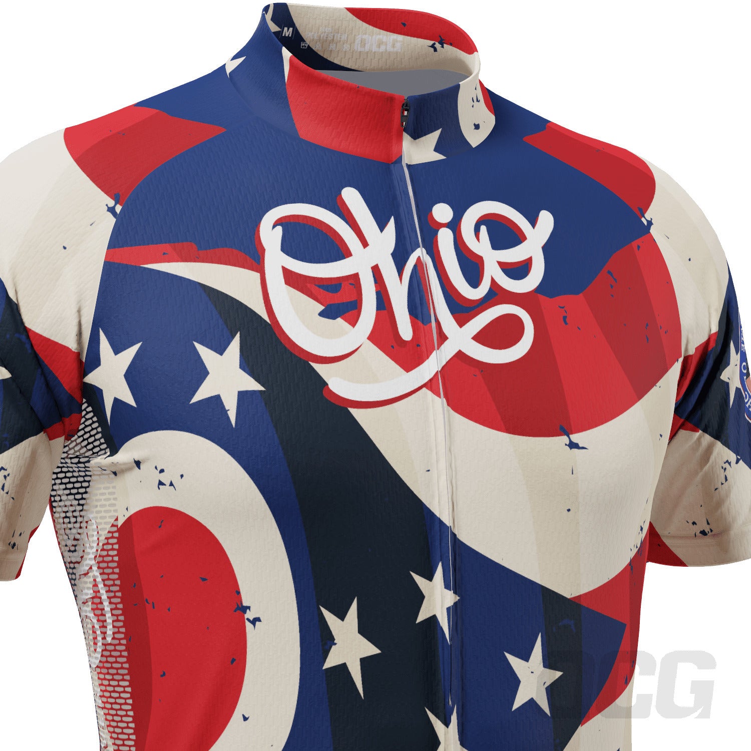 Men's Ohio Flag USA State Short Sleeve Cycling Jersey