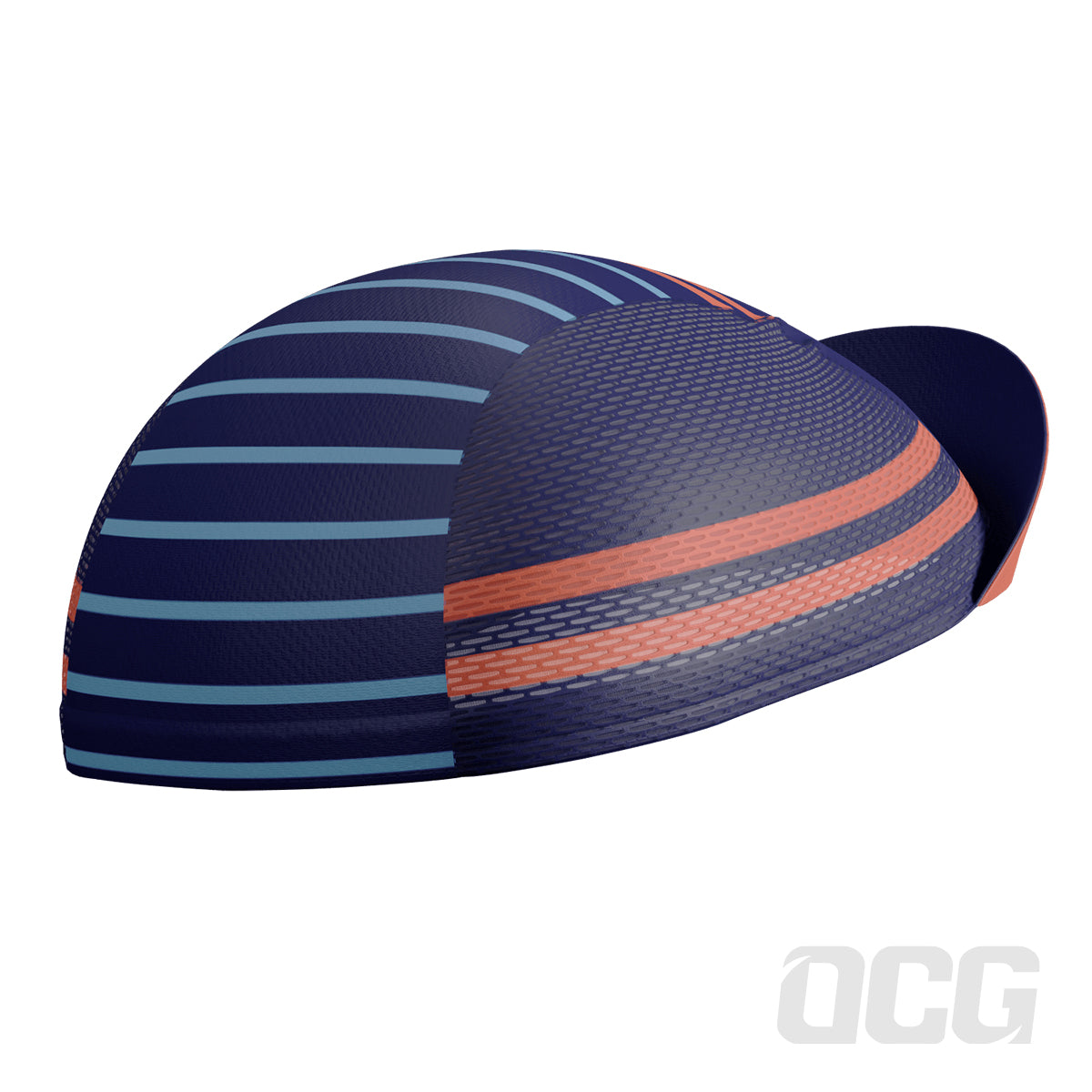 Men's Orange Blue Stripe Quick Dry Cycling Cap
