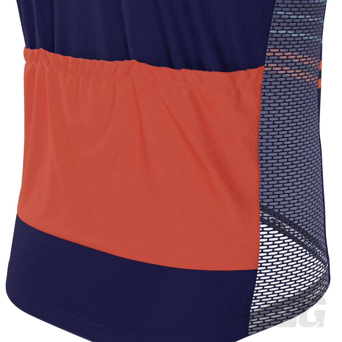 Men's Orange Blue Stripe Short Sleeve Cycling Kit