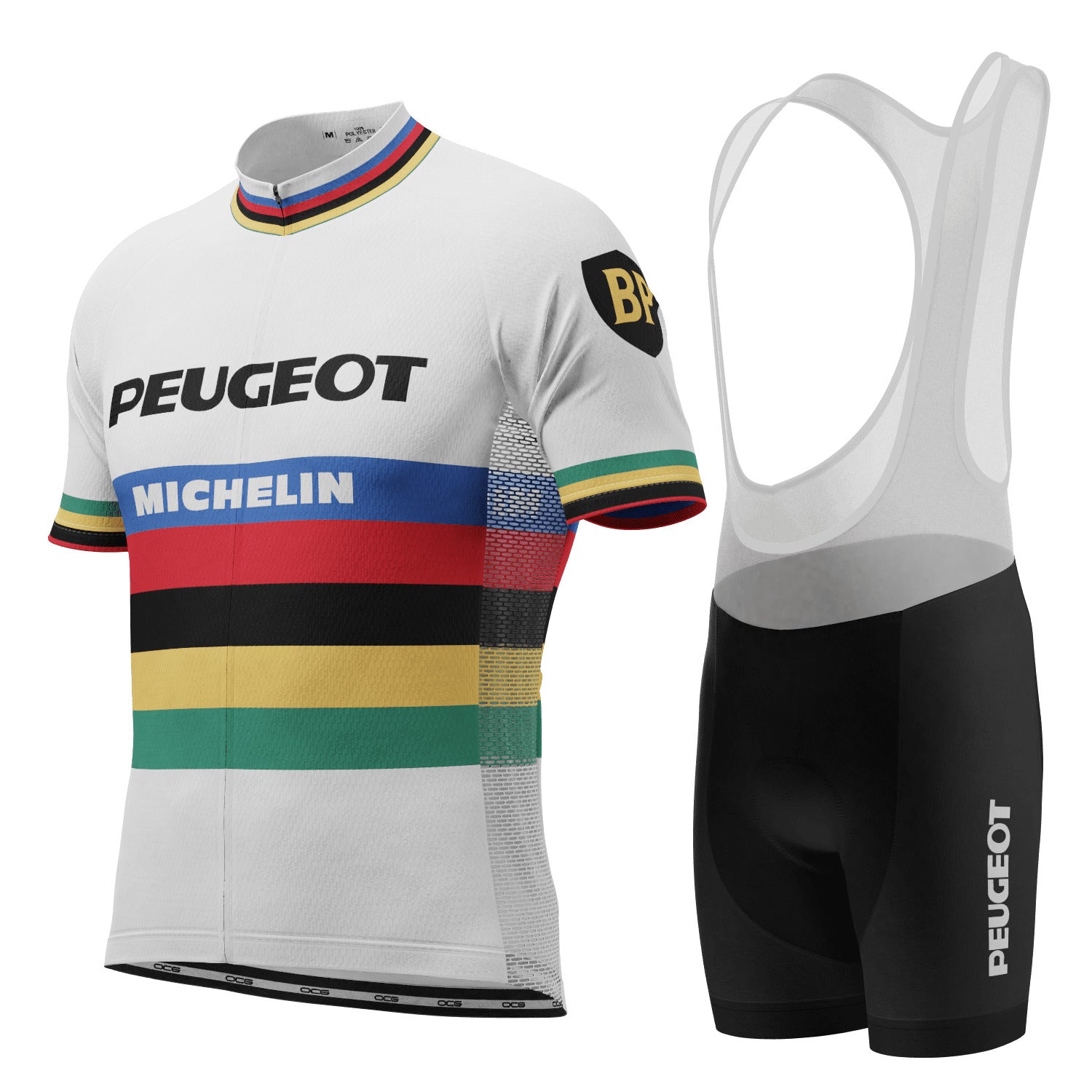 Short Sleeve Retro Cycling Kits Men's Peugeot BP Michelin Retro