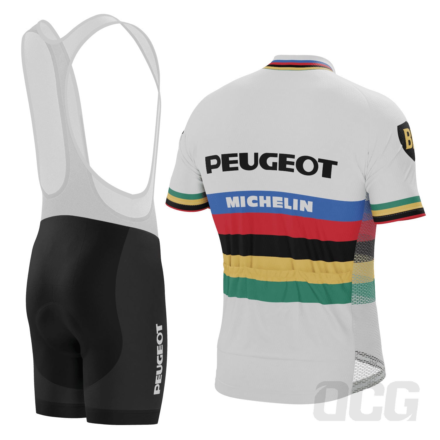 Men's Peugeot BP Michelin Retro Classic 2 Piece Cycling Kit