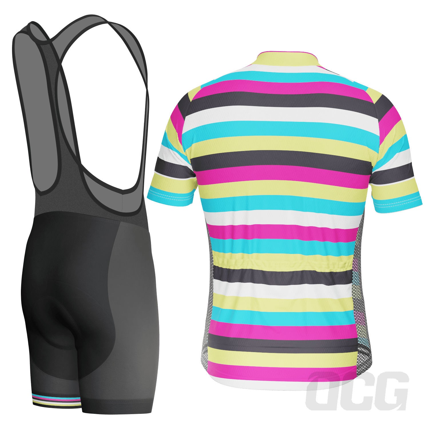 Men's Rainbow Stripes Short Sleeve Cycling Kit