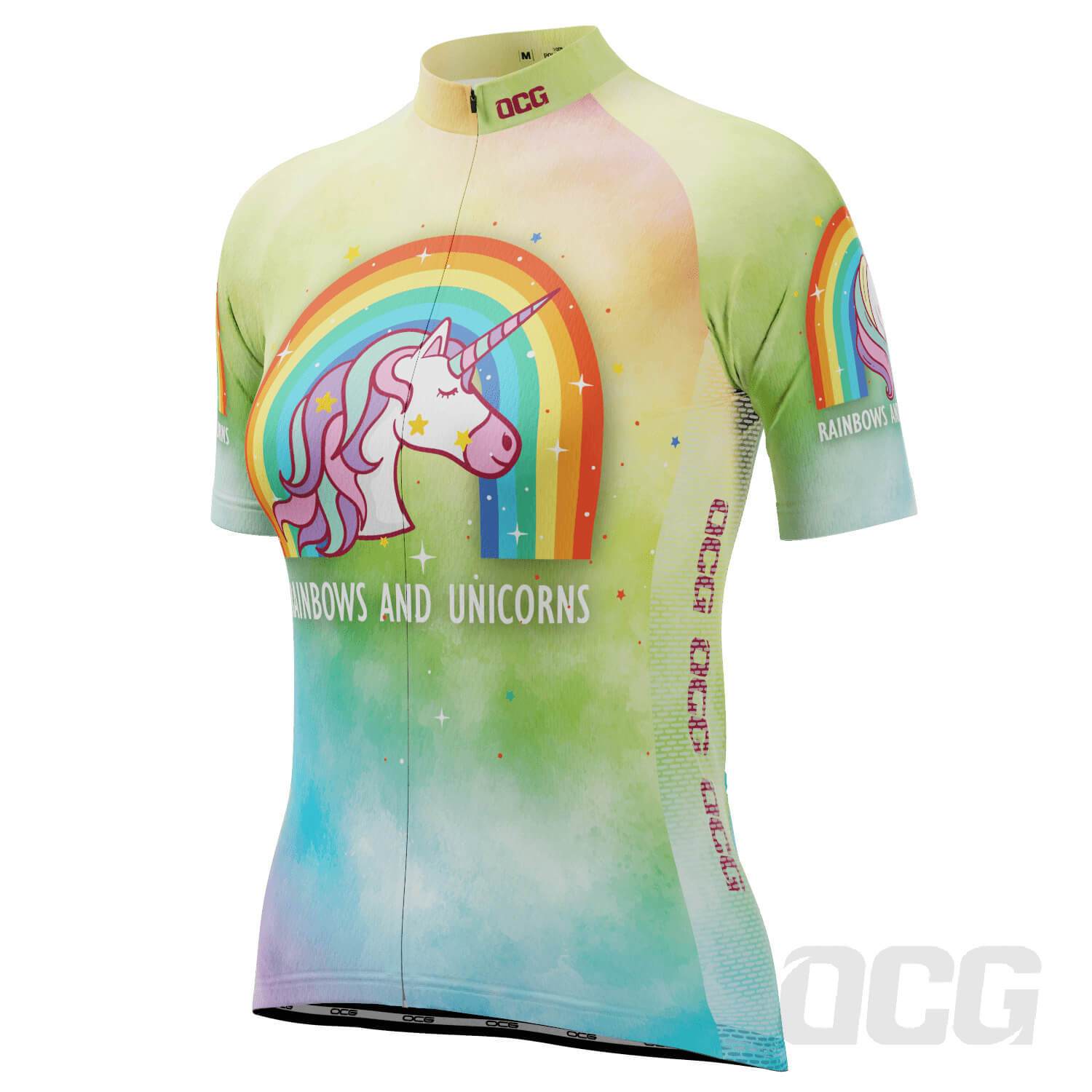 Women's Rainbows and Unicorns Short Sleeve Cycling Jersey