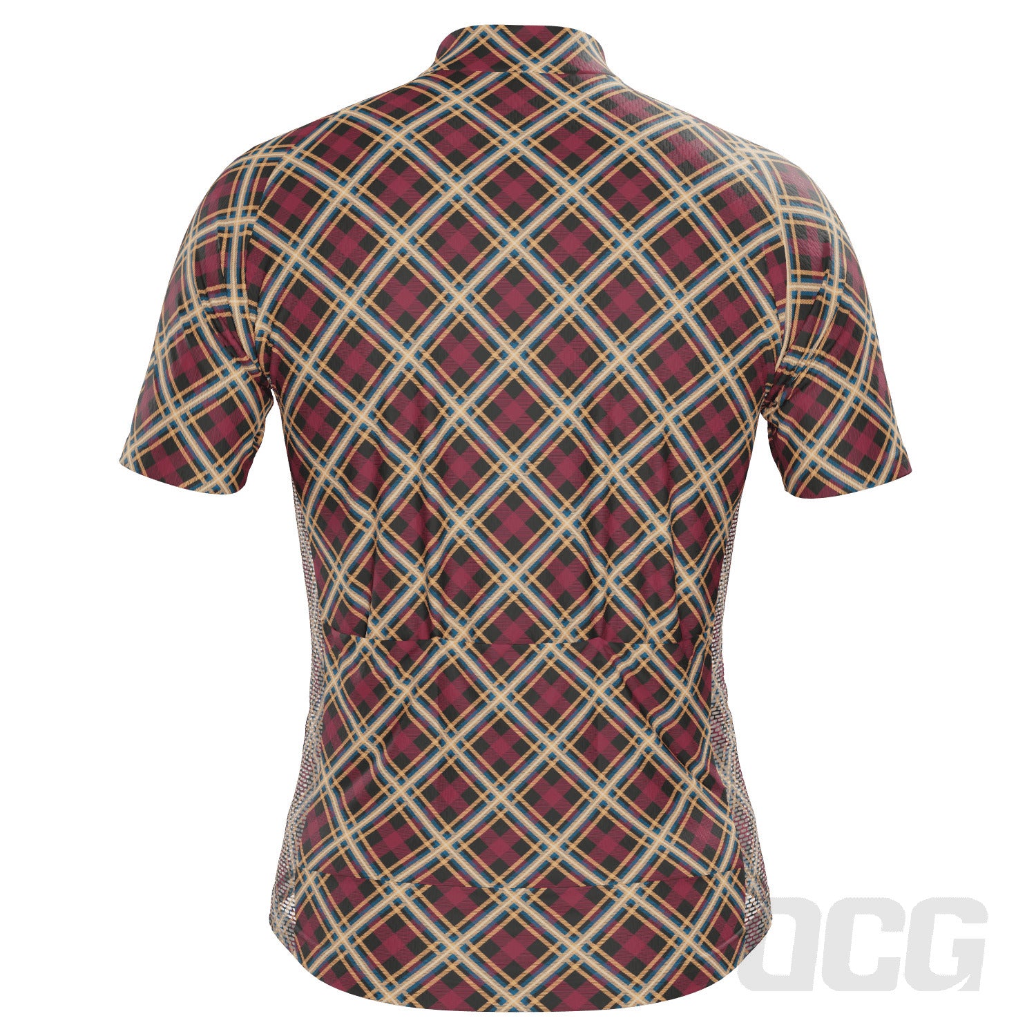 Men's Red Plaid Checkered Shirt Cycling Jersey