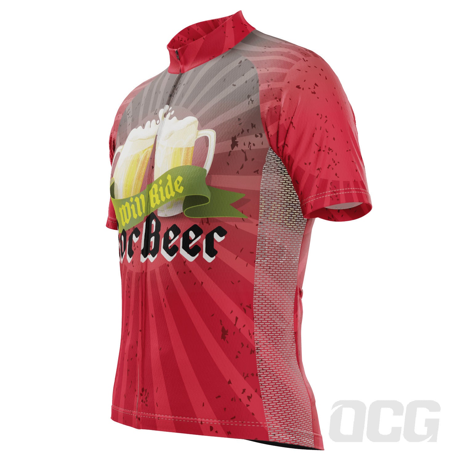 Men's Will Ride for Beer Short Sleeve Cycling Jersey