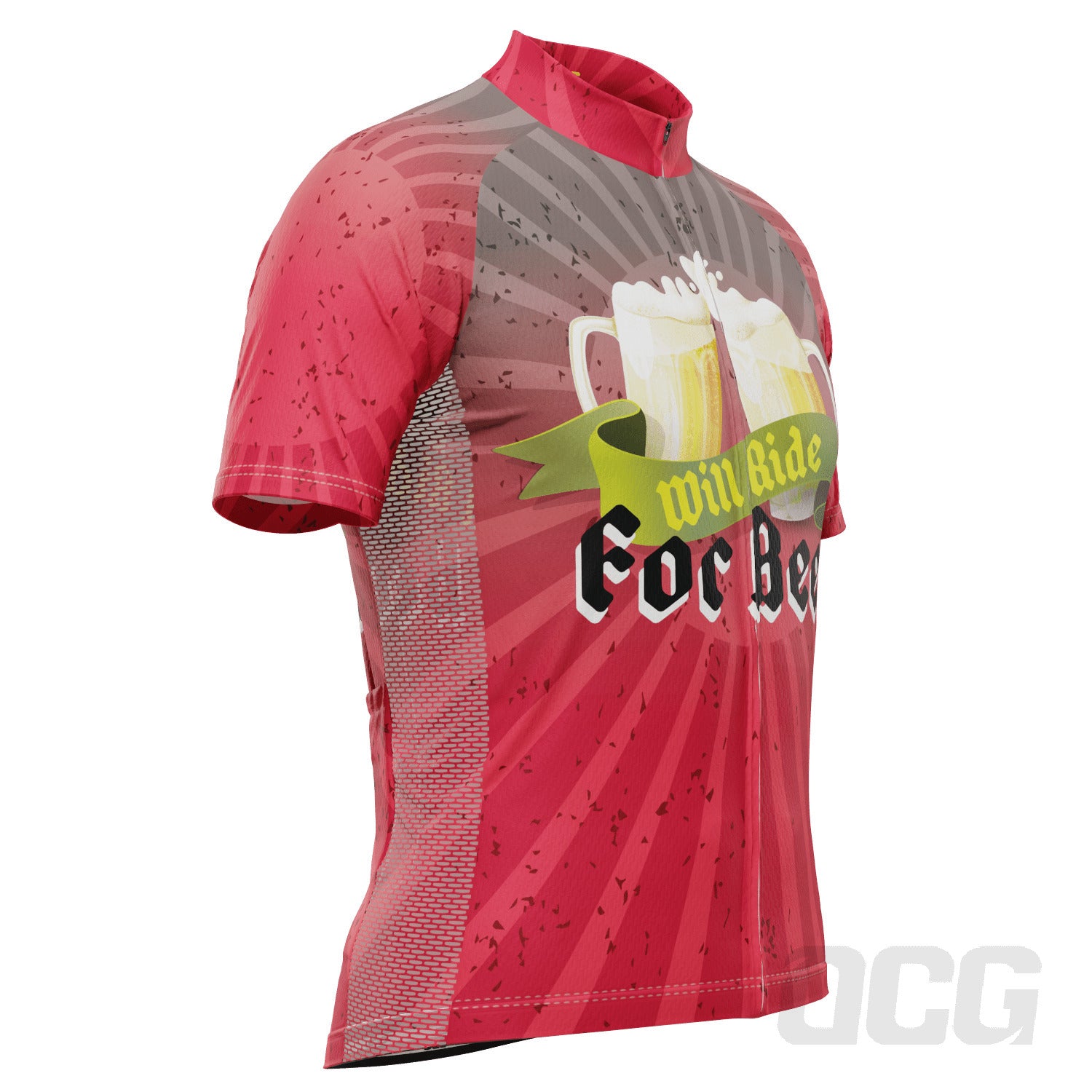Men's Will Ride for Beer Short Sleeve Cycling Jersey