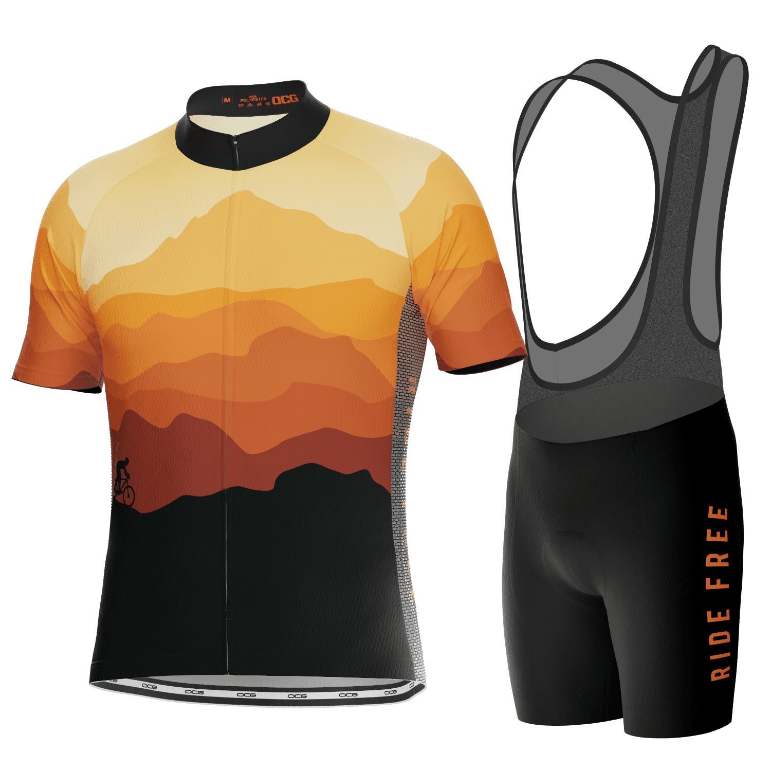 Men's Ride Free Sunset Short Sleeve Cycling Kit