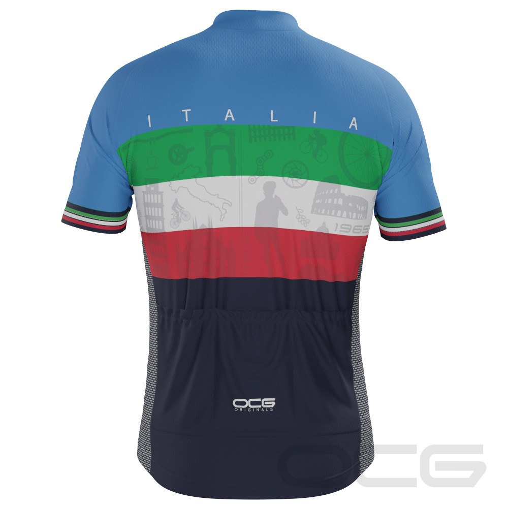 Men's Sites of Italy Italian Flag Cycling Jersey