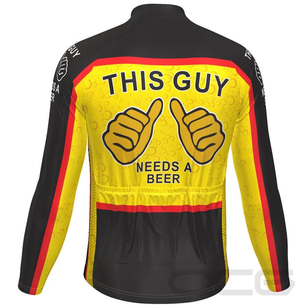This Guy Needs a Beer Long Sleeve Cycling Jersey-Online Cycling Gear Australia-Online Cycling Gear Australia