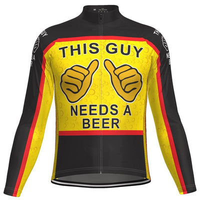 This Guy Needs a Beer Long Sleeve Cycling Jersey-Online Cycling Gear Australia-Online Cycling Gear Australia
