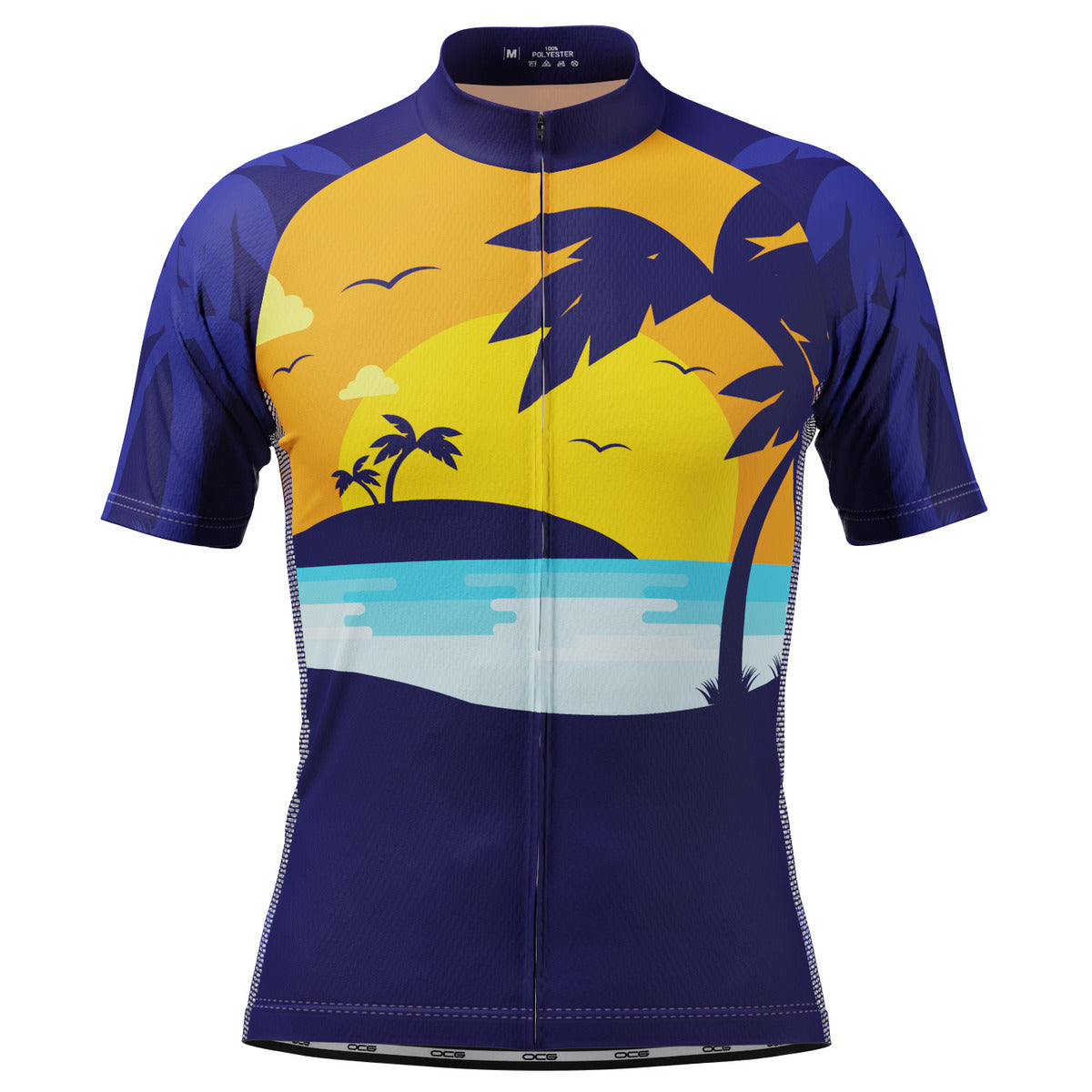 Men's Tropical Paradise Palm Short Sleeve Cycling Jersey