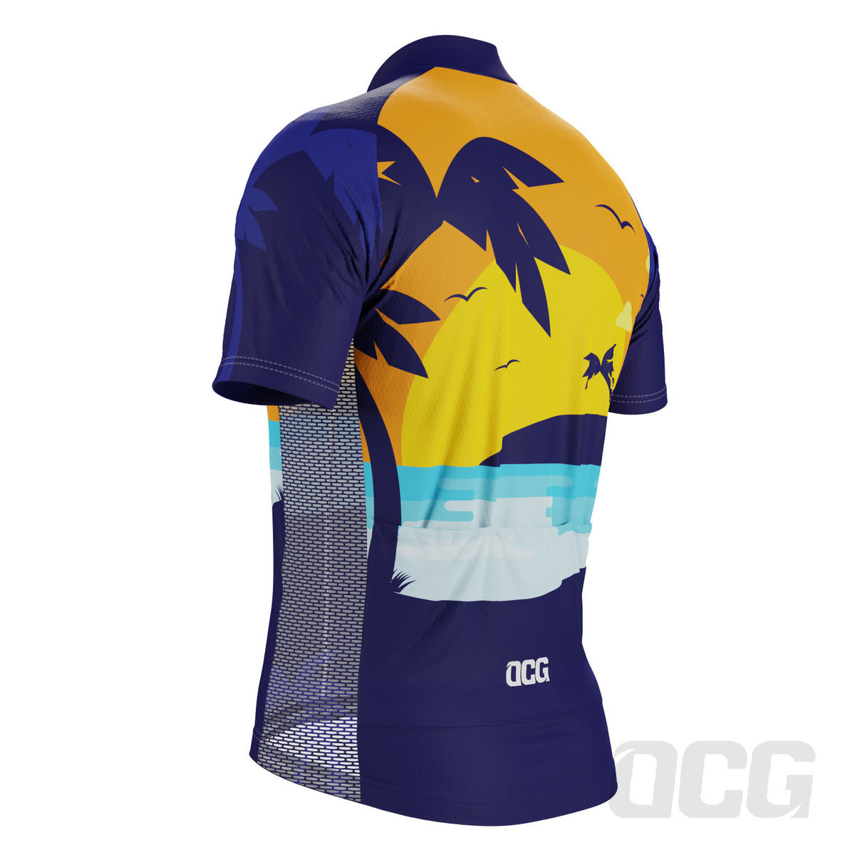 Men's Tropical Paradise Palm Short Sleeve Cycling Jersey