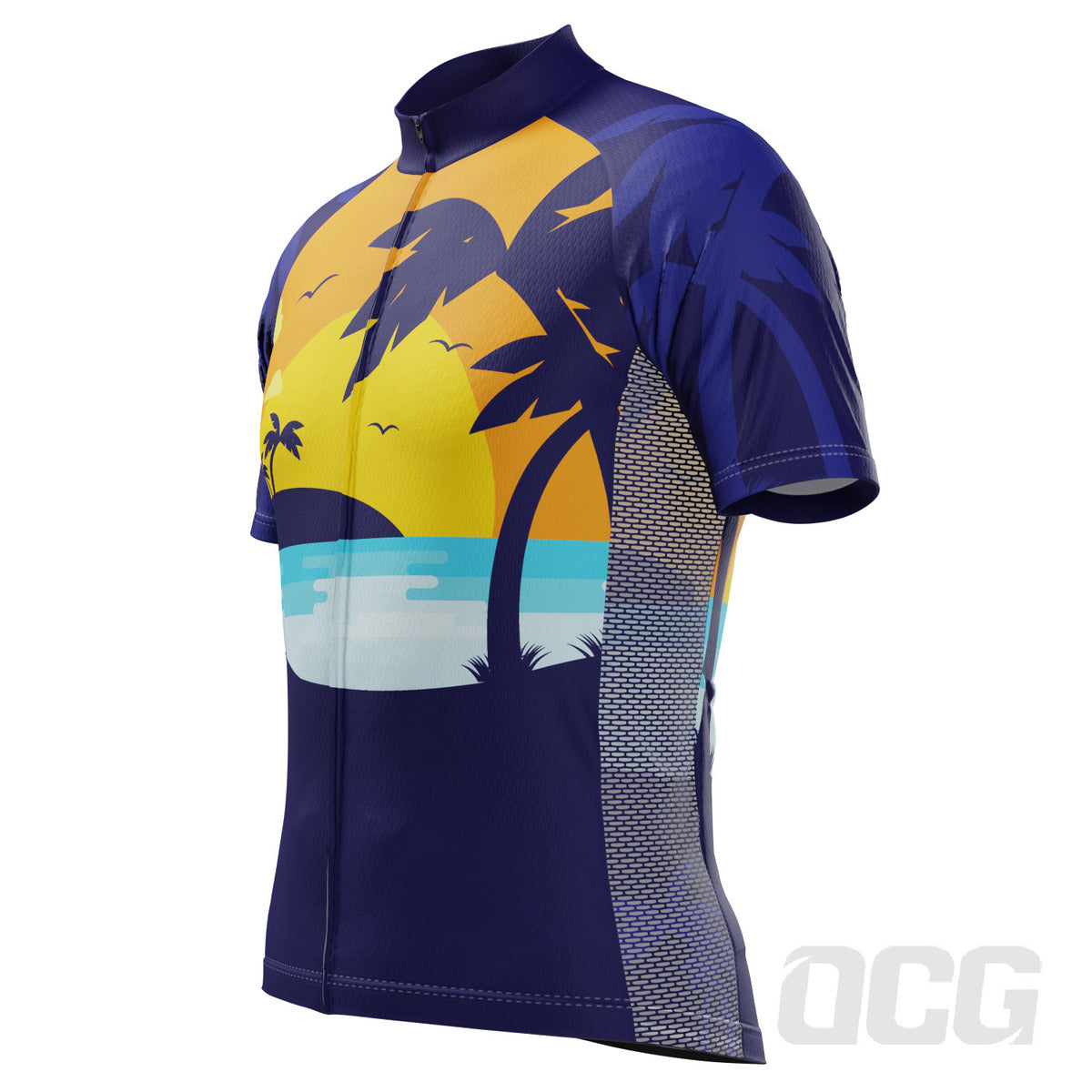 Men's Tropical Paradise Palm Short Sleeve Cycling Jersey