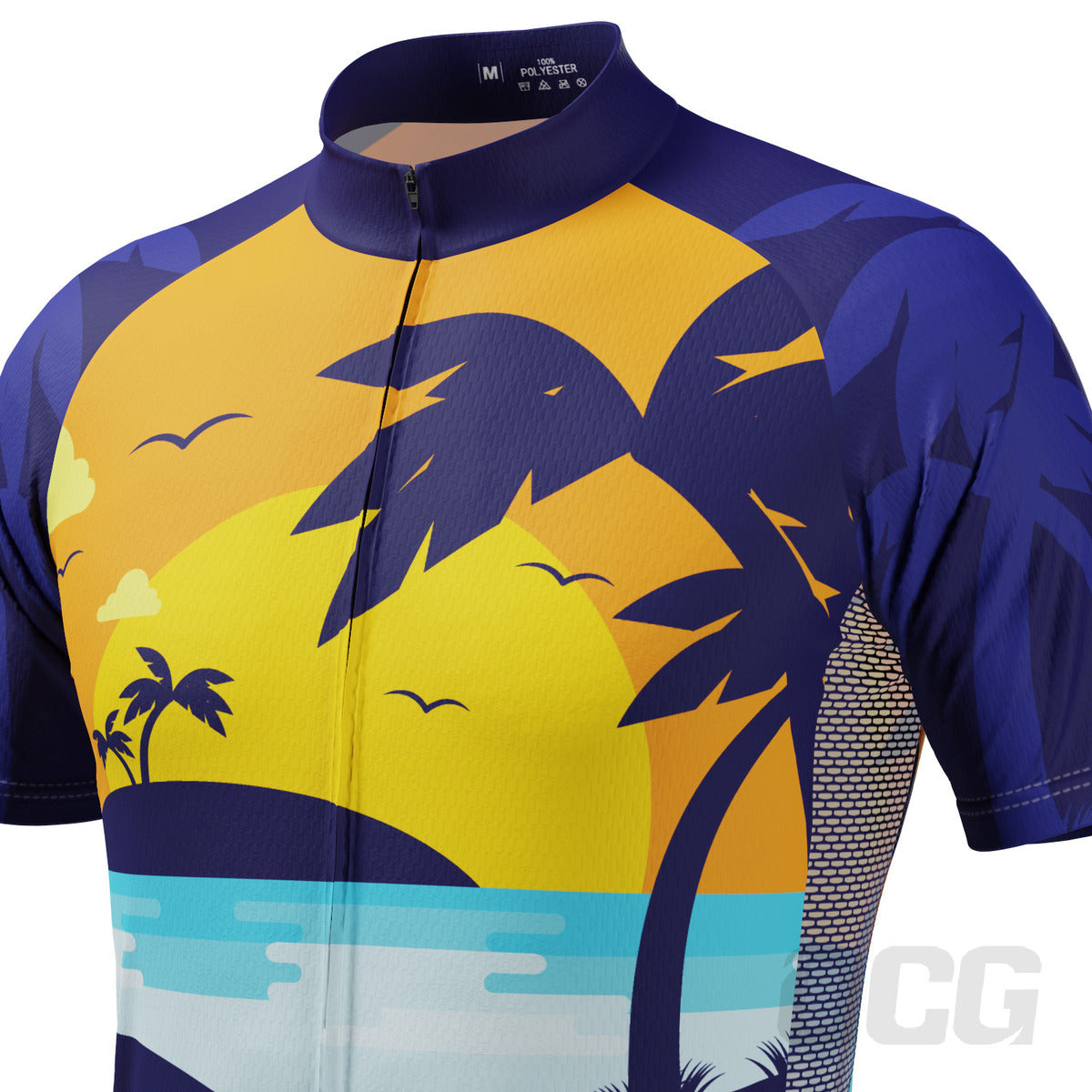 Men's Tropical Paradise Palm Short Sleeve Cycling Jersey