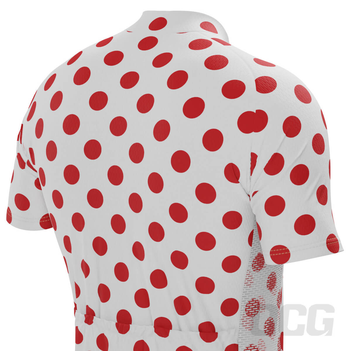 Men's White Polka Dot Short Sleeve Cycling Kit