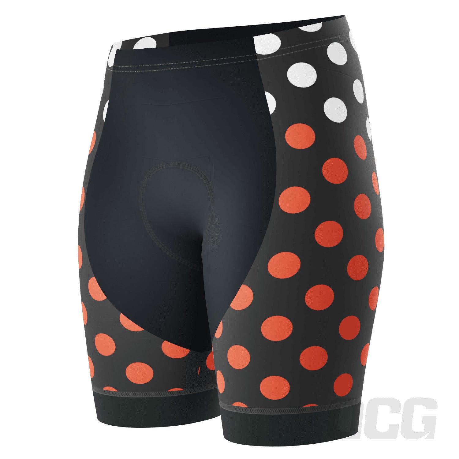 Women's White Polka Dot Pro-Band Cycling Shorts