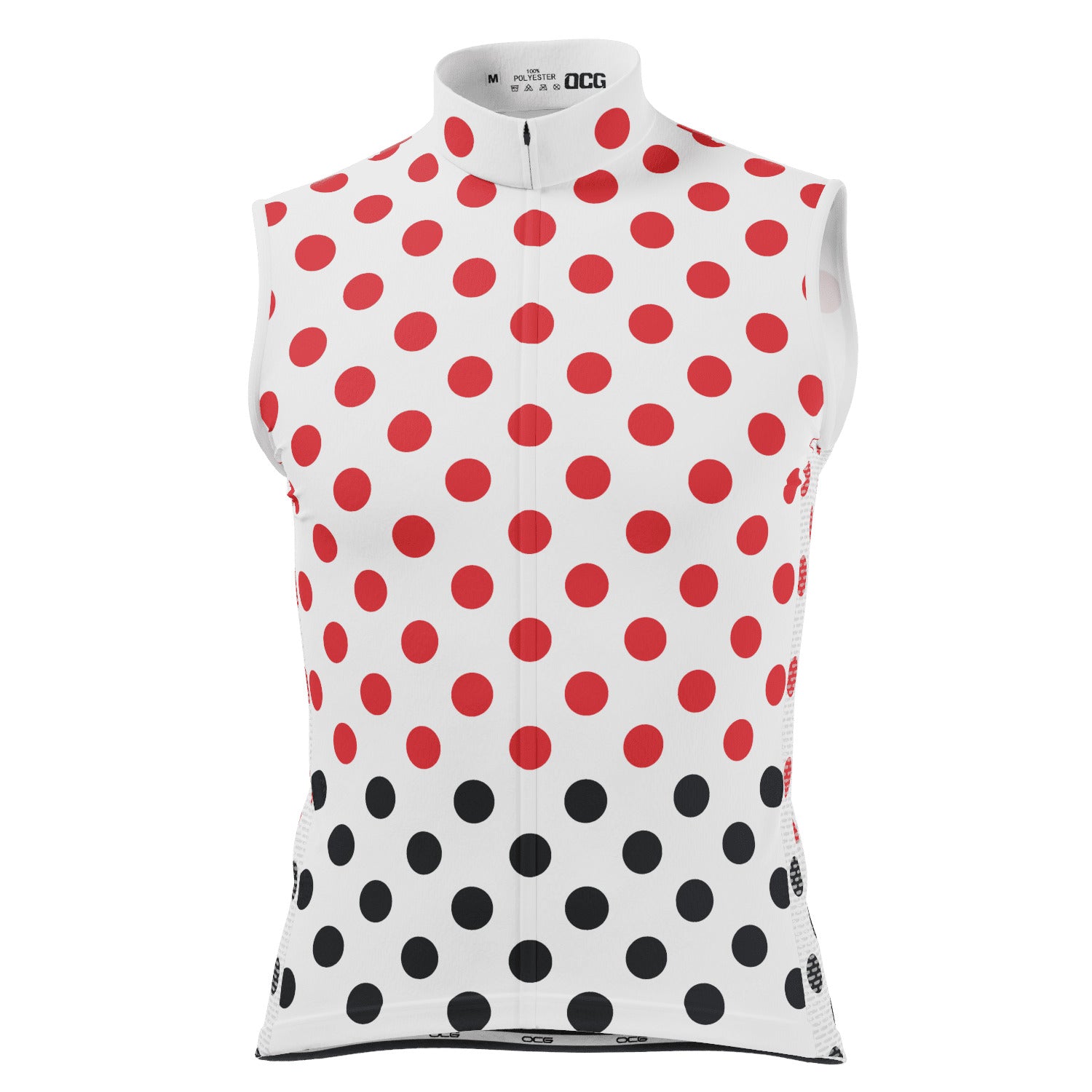 Women's White Polka Dot Sleeveless Cycling Jersey