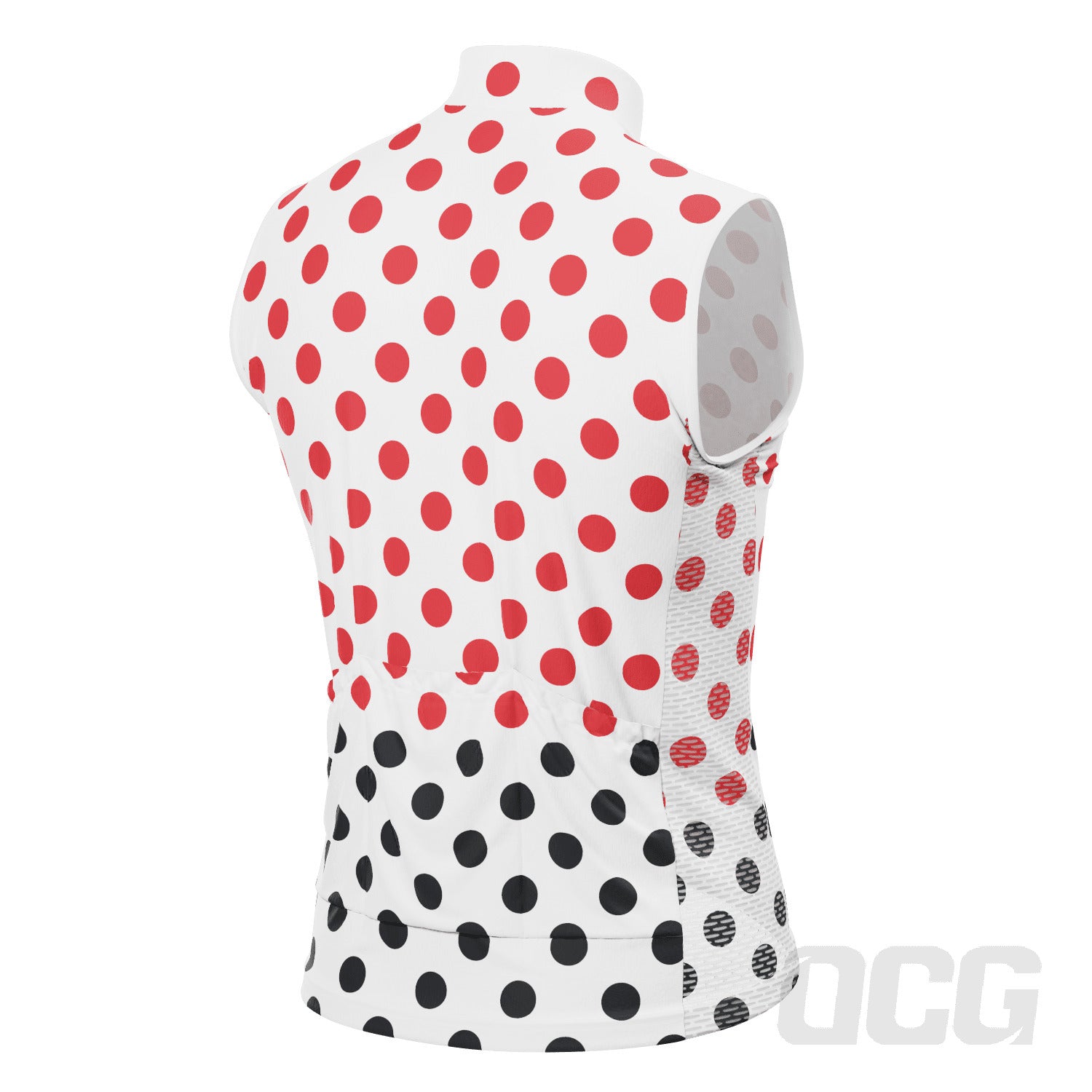 Women's White Polka Dot Sleeveless Cycling Jersey