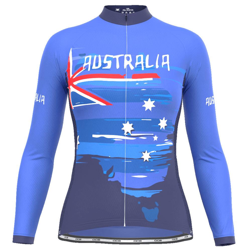 Women's Australian Flag Long Sleeve Cycling Jersey-OCG Originals-Online Cycling Gear Australia