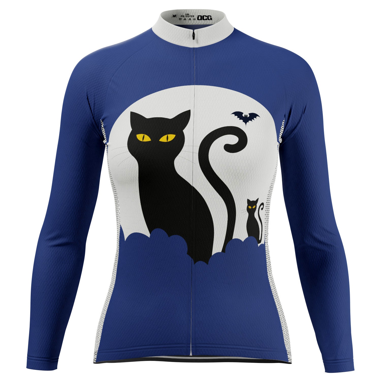 Women's Black Cat Long Sleeve Cycling Jersey