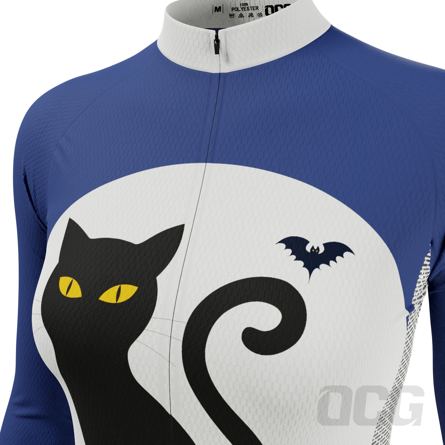 Women's Black Cat Long Sleeve Cycling Jersey