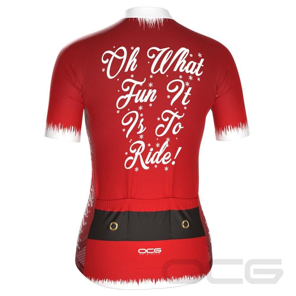 Women's Christmas Santa Fun To Ride Short Sleeve Cycling Jersey-OCG Originals-Online Cycling Gear Australia