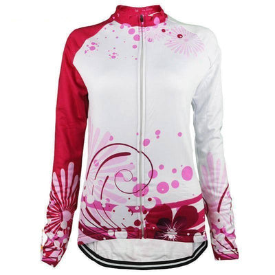 Women's Floral Swirl Long Sleeve Cycling Jersey-Online Cycling Gear Australia-Online Cycling Gear Australia